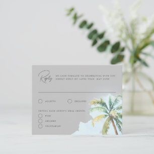 Superbe carte de réponse Mariage Tropical Beach Is