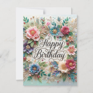 Superbe carte postale Floral Anniversaire