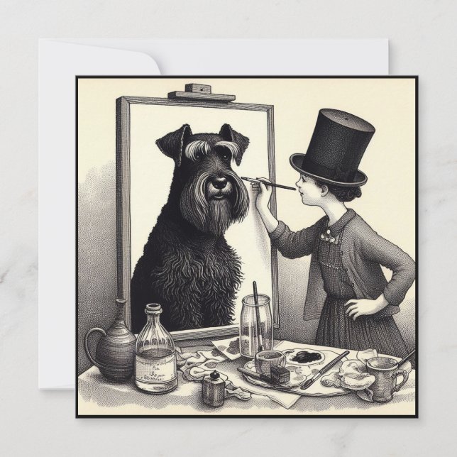 Superbe Carte pour notes de photos Schnauzer (Devant)