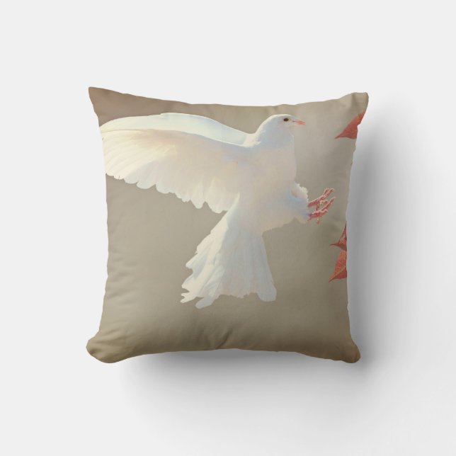 Superbe Coussin de colombe blanche (Recto)