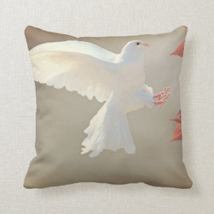 Superbe Coussin de colombe blanche