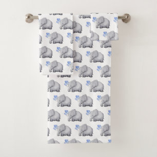Superbe crèche d'éléphants de Baby shower bleu