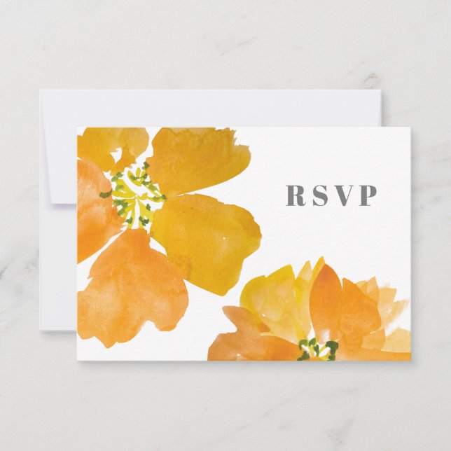 Superbe Fleur Aquarelle Moderne RSVP (Devant)