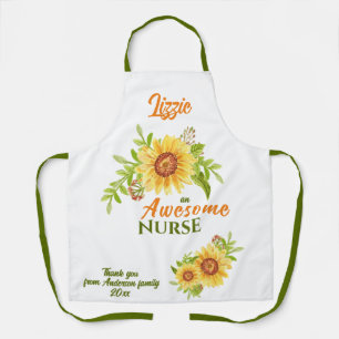 Superbe Nurse Floral Sunflower tablier