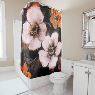 Superbe rideau de douche fleuri