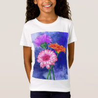 Superbe T-shirt Gerberas trois couleurs