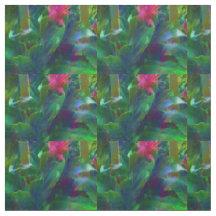 Superbes Fleurs tropicales Tissu de coton
