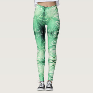 Superbes leggings à motif de feuille de palmier ve