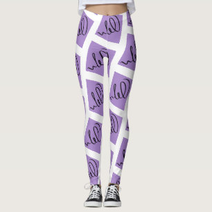 Superbes Leggings Imprimés d'Art Abstrait Écriture