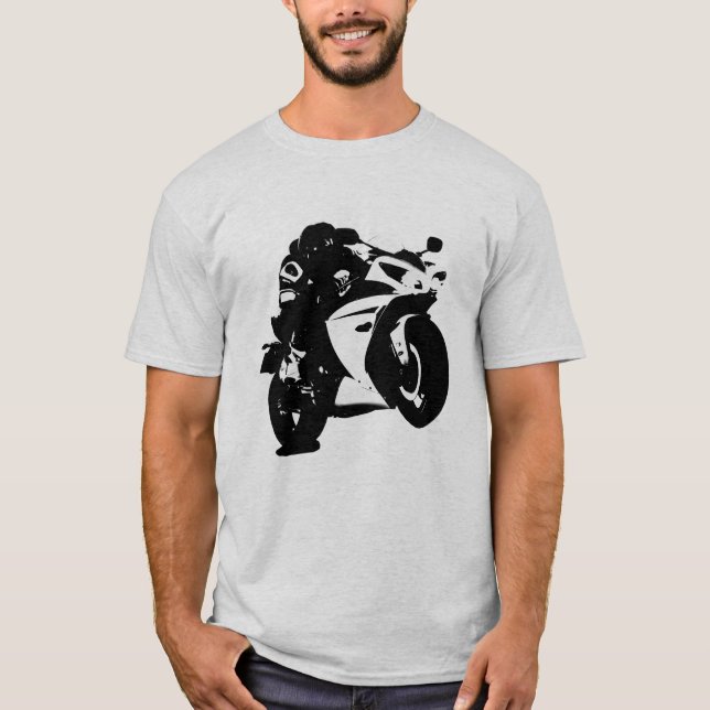 Superbike-Motorrad-Grafik T-Shirt (Vorderseite)