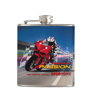 Superbike-Rennsport-Maximale-Leidenschaft-Biker-Gr Flachmann