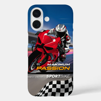 Superbike-Rennsport-Maximum-Passion-Biker-Grafik iPhone 16 Hülle