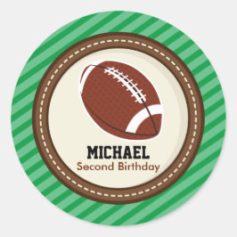 Superbowl Football Rugby Birthday Baby Dusche Runder Aufkleber