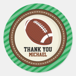 Superbowl Football Rugby Vielen Dank für Ihre Unte Runder Aufkleber