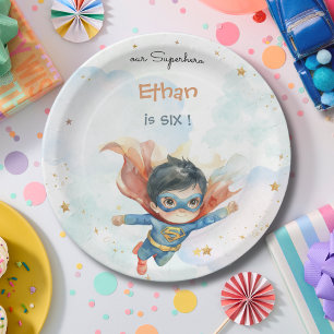 Superboy-Kindergeburtstag Pappteller