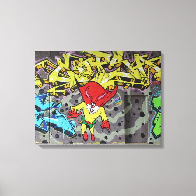 Superbunny Graffiti Leinwanddruck (Vorderseite)