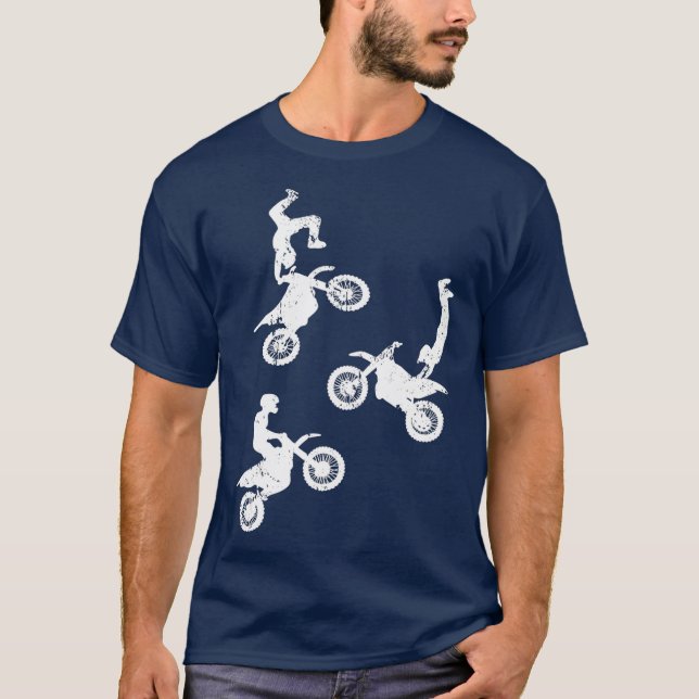 Supercross Dirt Bike Stunts Bike Rad T-Shirt (Vorderseite)