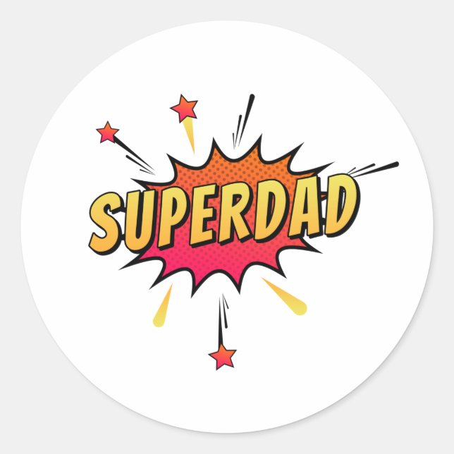 Superdad Comic Retro Pop Art | Aufkleber (Vorderseite)