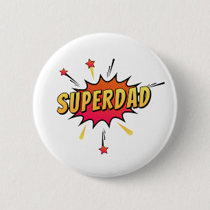 Superdad Comic Retro Pop Art   Schaltfläche Button