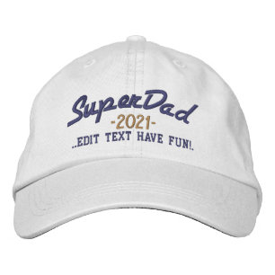 Superdad Edit Text und YEAR Super VATER Bestickte Baseballkappe