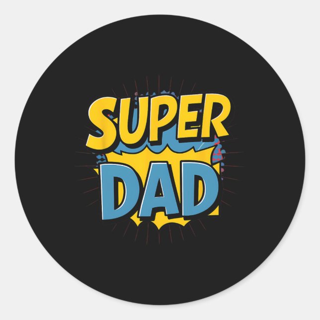 Superdad Funny Superhero Vater Design Kostüm für F Runder Aufkleber (Vorderseite)
