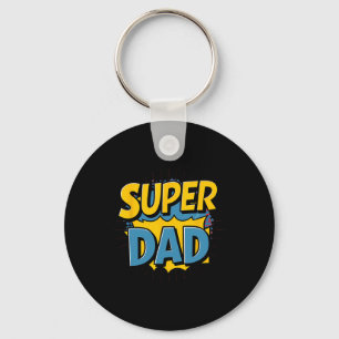 Superdad Funny Superhero Vater Design Kostüm für F Schlüsselanhänger
