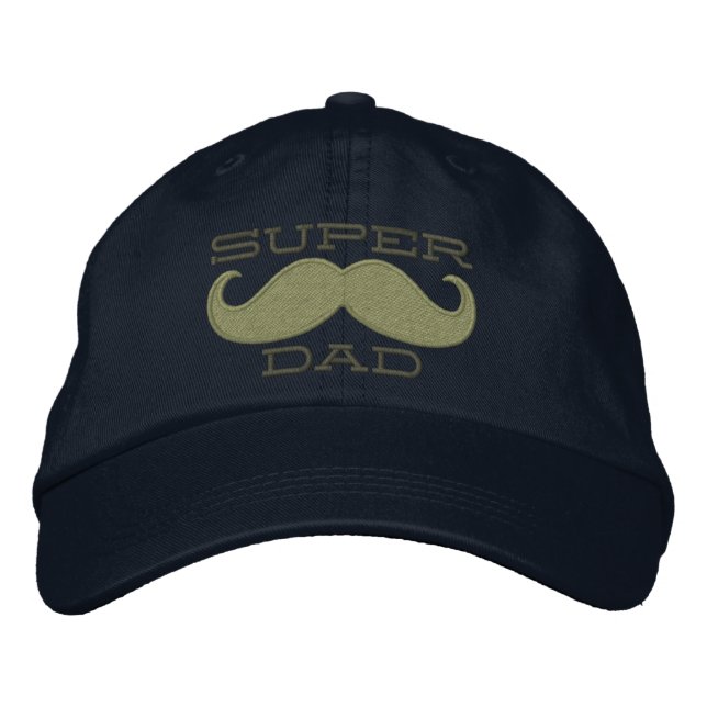 Superdad Schnurrbart SUPERVater Bestickte Baseballkappe (Vorderseite)