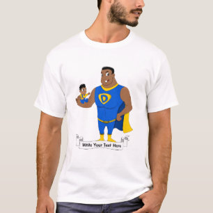 Superdad und ein Kind - Cartoon T-Shirt