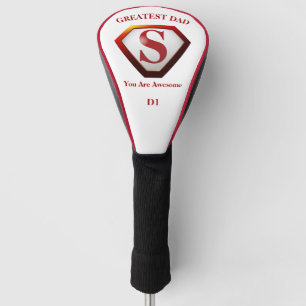 SuperDad White+Red Pipe Golf Headcover