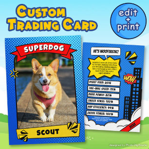 Superdog-Comic-Sammelkarten Lustige individuelle H Telefonnummerkarte
