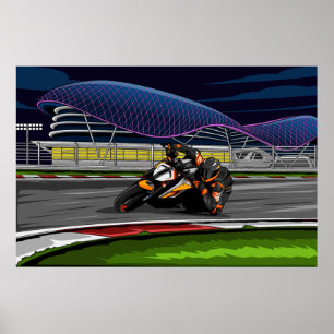 SuperDuke auf der Rennstrecke Poster