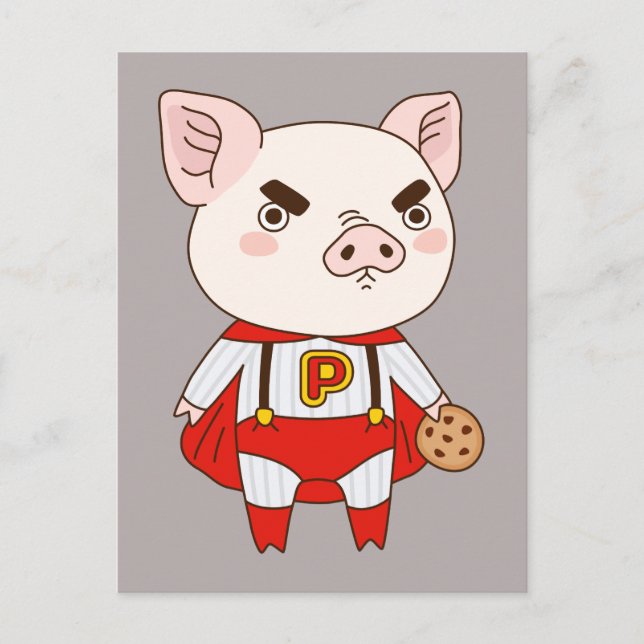Superduper Piggy Postkarte (Vorderseite)