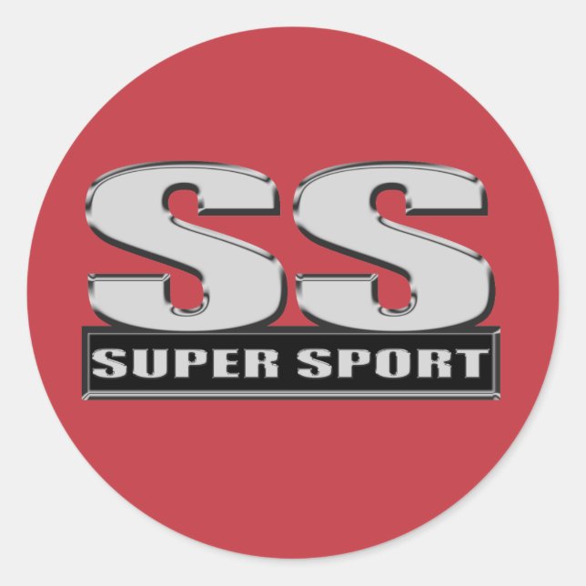 Superduper Sportrot Runder Aufkleber (Vorderseite)