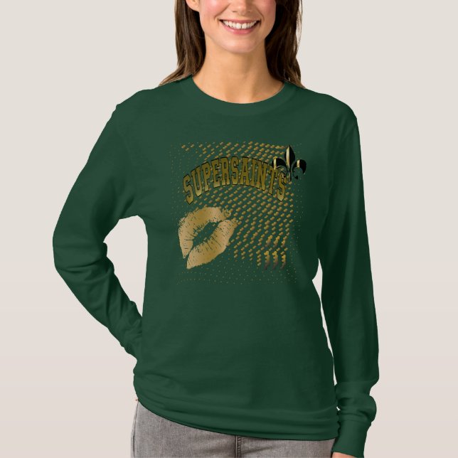 Supererheiligen, Schwarze goldene Herzen/Kuss-Lili T-Shirt (Vorderseite)