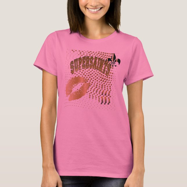 Supererheiligen, Schwarze goldene Herzen/Kuss-Lili T-Shirt (Vorderseite)
