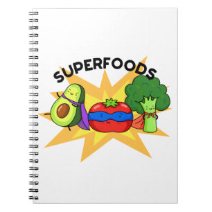 Superfoods Lustiger Gemüse-Wortwitz  Notizblock