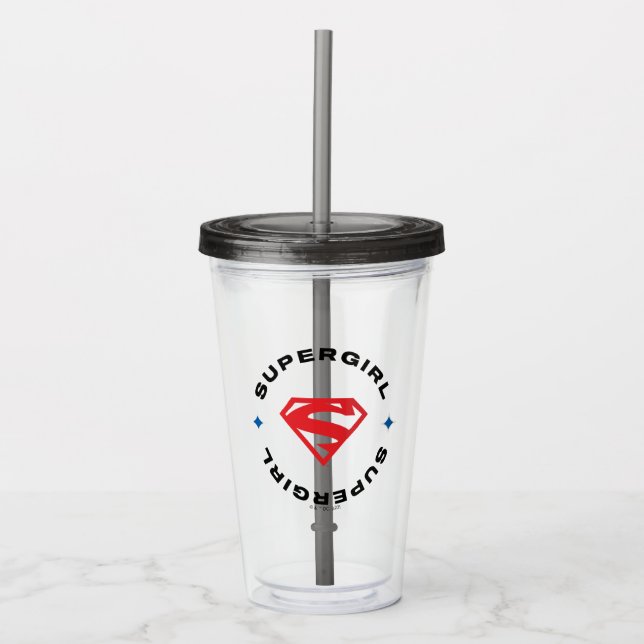 Supergirl Age of Heroes Circle S-Shield Acryltrinkbecher (Vorderseite)