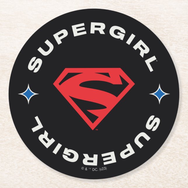 Supergirl Age of Heroes Circle S-Shield Runder Pappuntersetzer (Vorderseite)