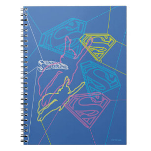 Supergirl and Logo Colored Outlines Notizblock