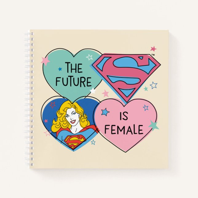 Supergirl aus dieser Welt Retro Grafik Notizbuch (Vorderseite)