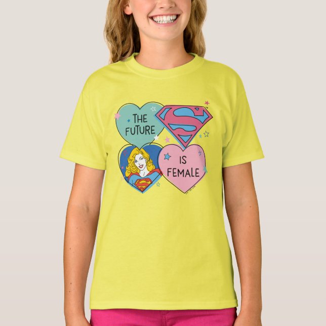 Supergirl aus dieser Welt Retro Grafik T-Shirt (Vorderseite)