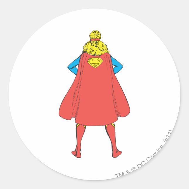 Supergirl Back View Runder Aufkleber (Vorderseite)