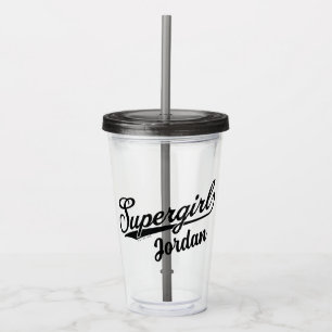 Supergirl Baseball All-Star-Logo Acryltrinkbecher