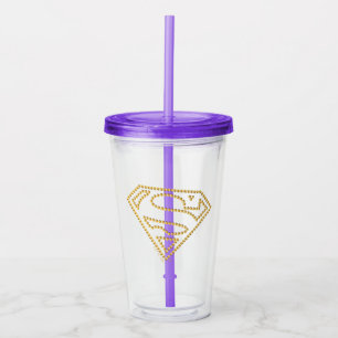 Supergirl bestickt S-Shield Acryltrinkbecher