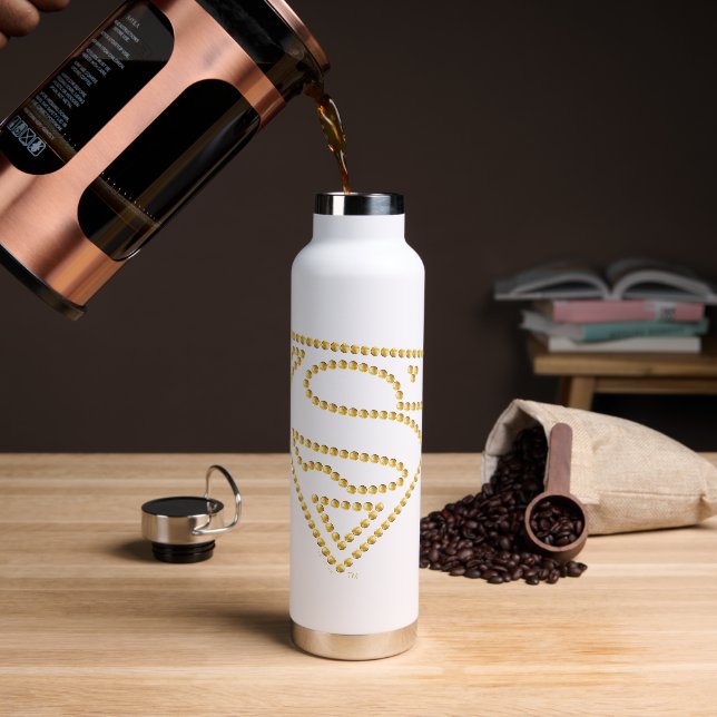 Supergirl bestickt S-Shield Trinkflasche (Kaffee)