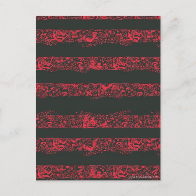 Supergirl Black and Red Line Muster Postkarte (Vorderseite)