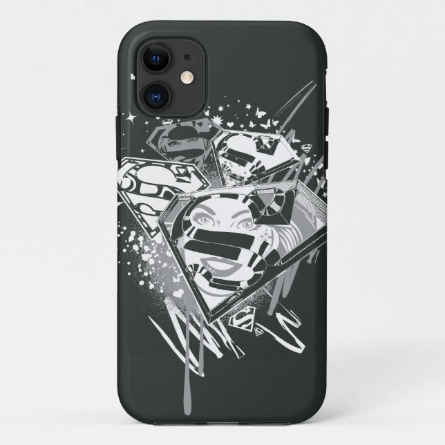 Supergirl Black and White Case-Mate iPhone Hülle (Rückseite)