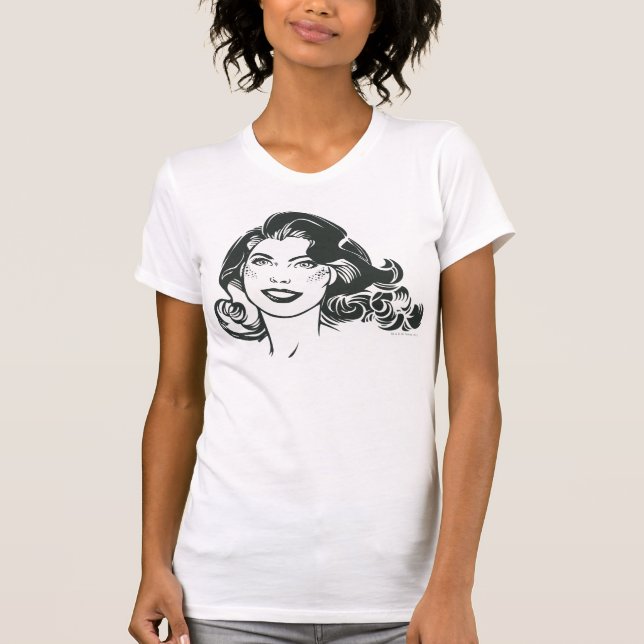 Supergirl Black and White Zeichn 2 T-Shirt (Vorderseite)