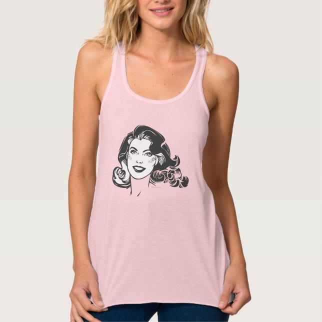Supergirl Black and White Zeichn 2 Tank Top (Vorderseite)