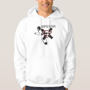 Supergirl Black Safety Buttone Hoodie